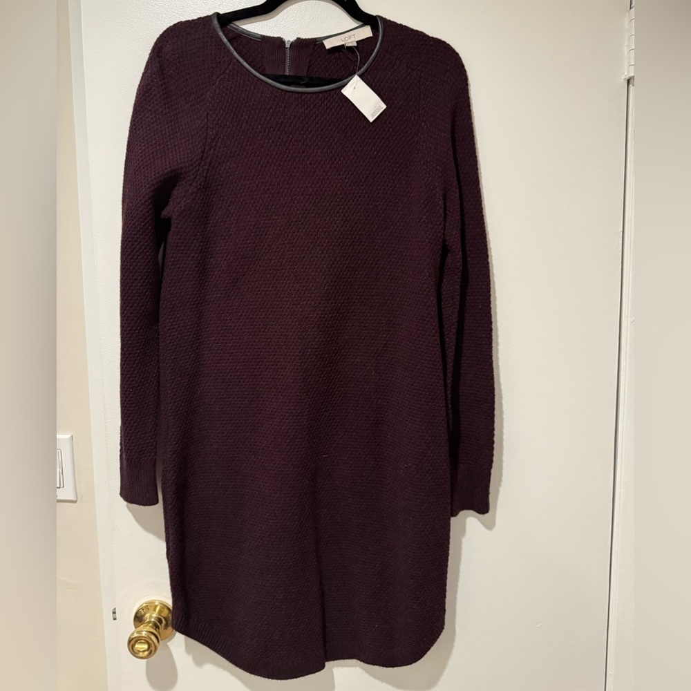 Loft Burgundy Knit Dress